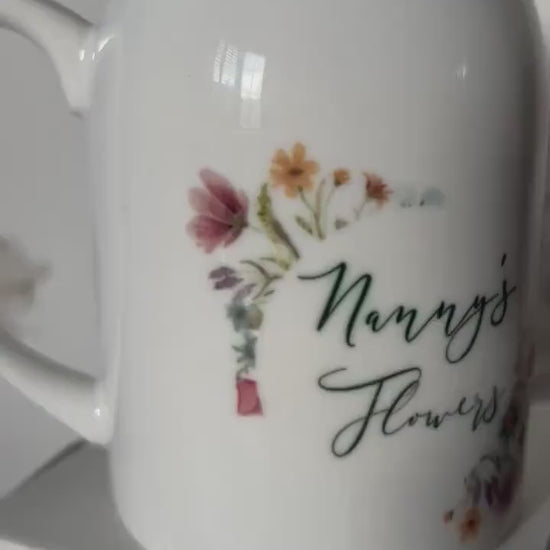 Personalised Wildflower Jug|Ceramic Floral Vase|Grandparent Mothers Day Birthday Gift Idea for Her|Two Sizes|Limited Product