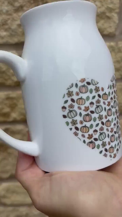 Personalised Pumpkin Jug|Ceramic Vase|Two Sizes|Autumnal Design|