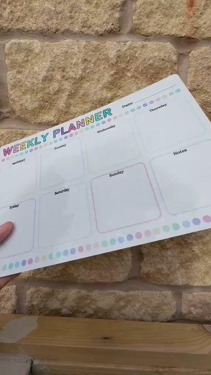 A4 Aluminium Reusable Weekly Whiteboard Planner|Four Designs|Family Organiser