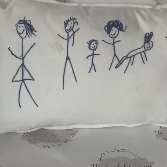 Personalised Cushion Cover|30x50cm Oblong Shaped Soft Velted Pillow with or Without Inner|Custom Child Artwork/Handprints Father Mothers Day