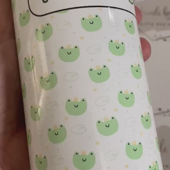 Personalised Child's Animal Green Frog Water Bottle|Back to School Drinking Bottle|Editable Text|Toddler Nursery|Birthday Gift Idea